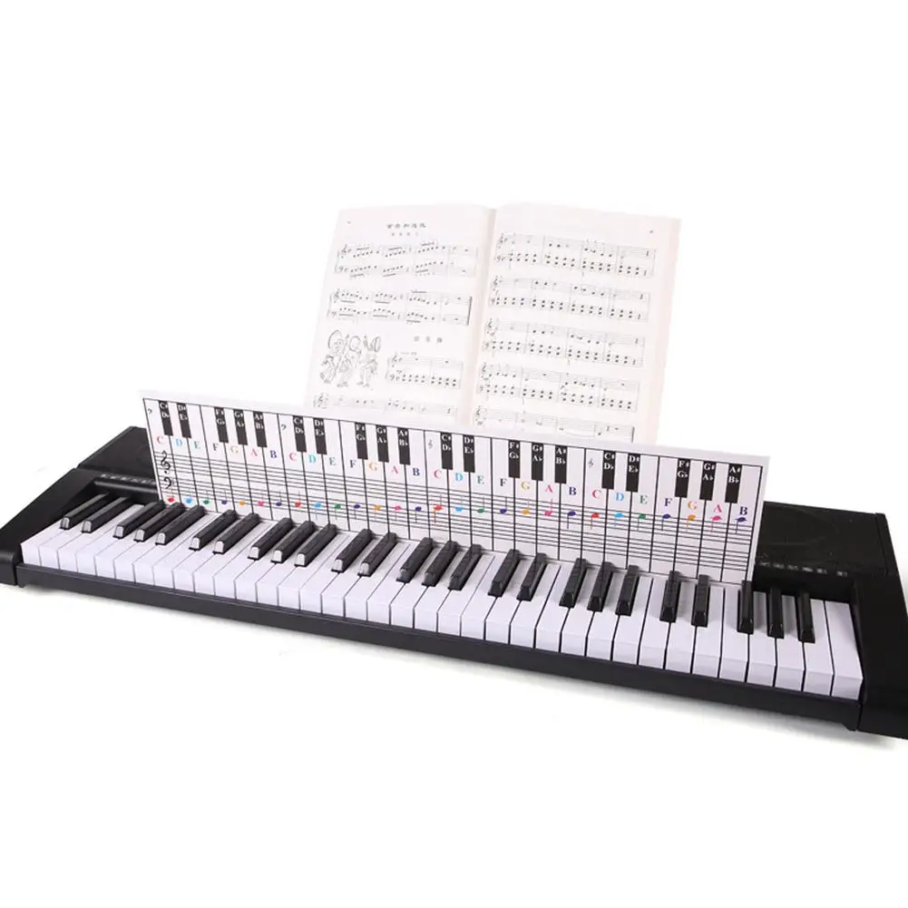 

YOUZI 61-key 88-key Piano Keyboard Note Chart Piano Keys Practice Sheet Comparison Table Fingering Practice Cards