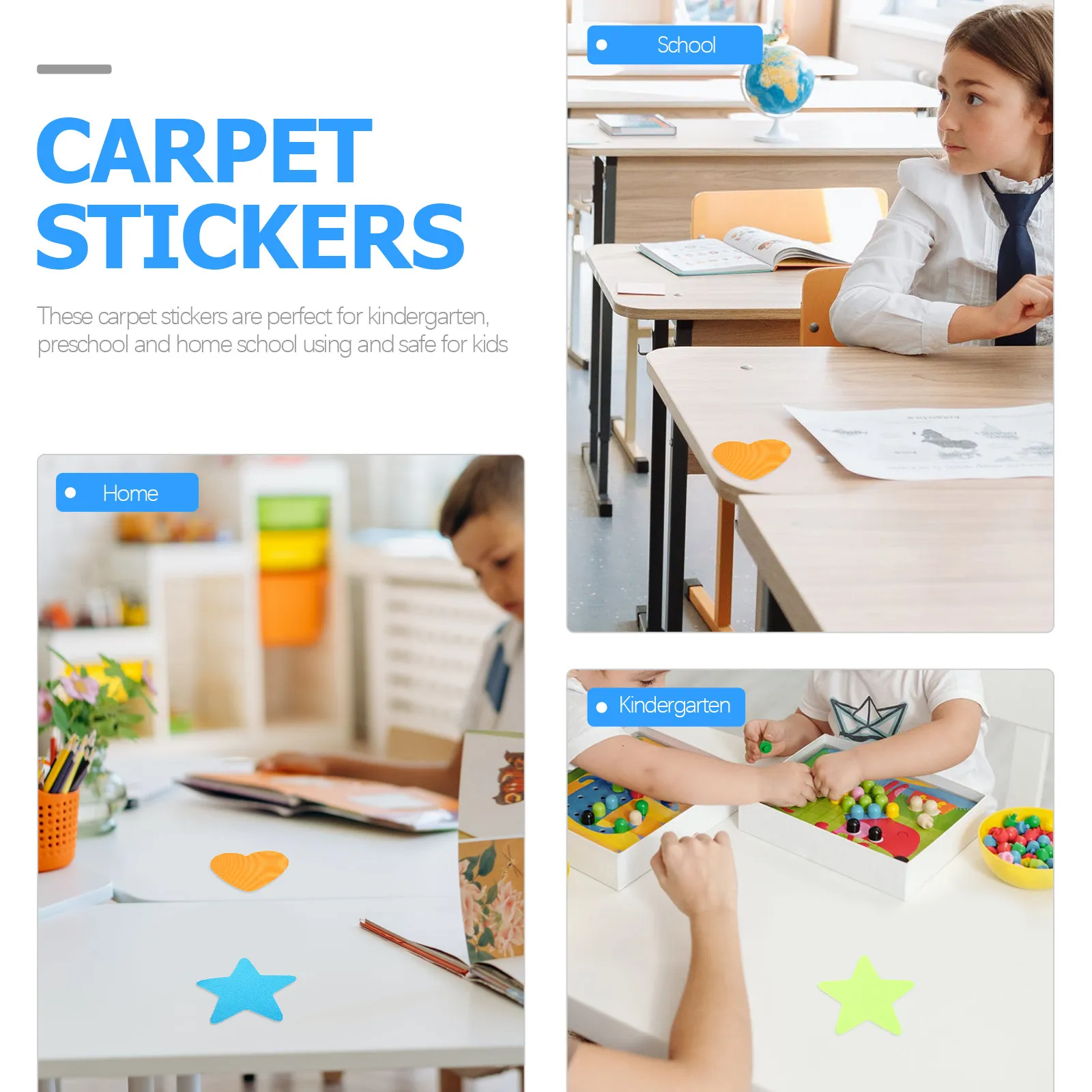 20Pcs Educational Carpet Spots Hook and Loop Floor Markers for Kindergarten Preschool Classroom Organization Color Learning Yoga