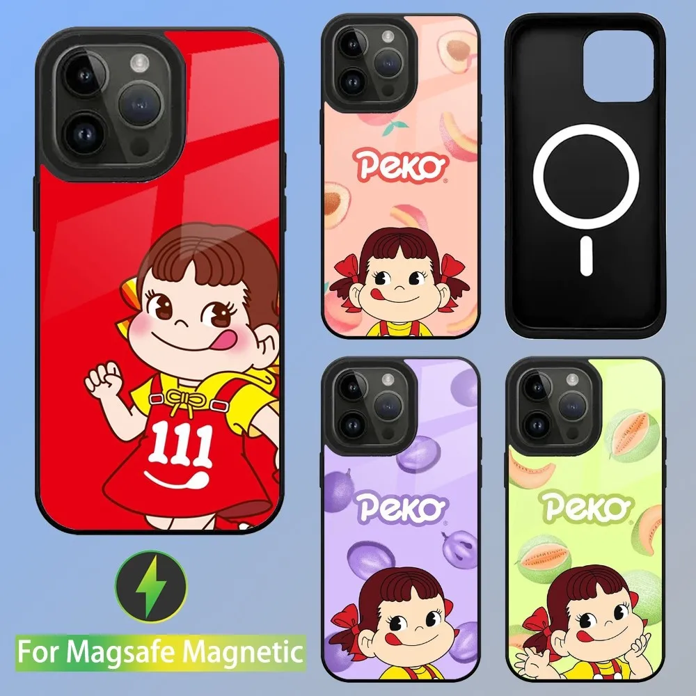 F-Fujiya Milky Peko Chan Phone Case For iPhone 15,14,13,12,11,Plus,Pro,Max Mini Magsafe Magnetic Wireless Charging