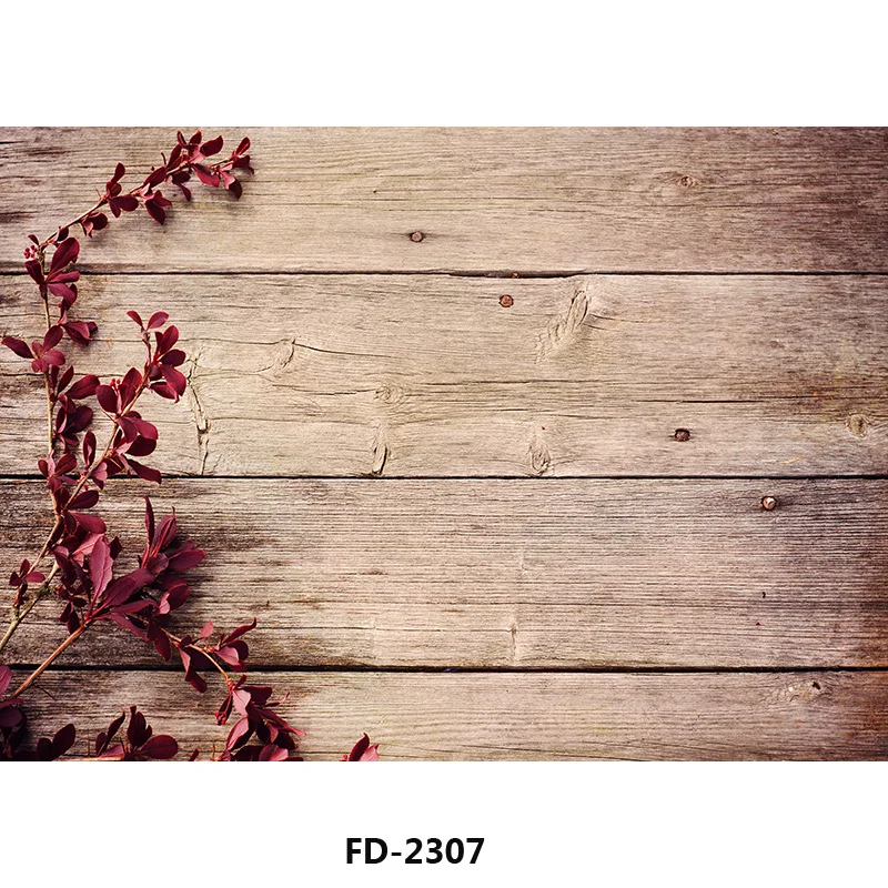 Art Fabric Custom  Photography Backdrops Prop Flower Christmas and wood Planks  theme Photo Studio Background DR-01