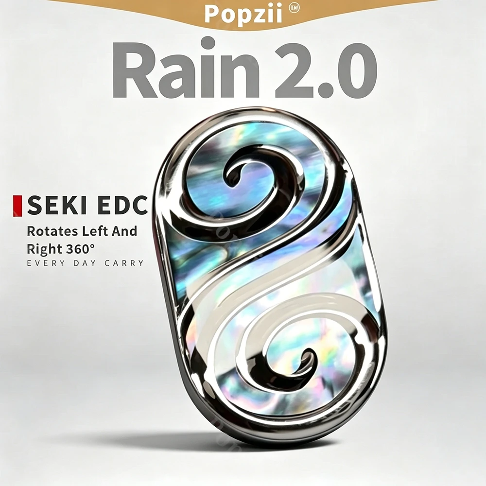 SEKI EDC Rain 2.0 Rotates Left And Right 360° Fidget Slider Stainless Steel DIY Shell Coating Push Slider Stress Relief Toy