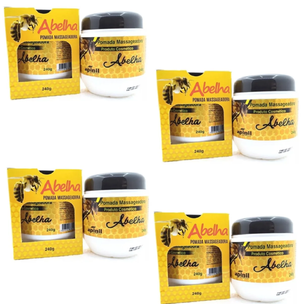 Gel Massageadora bee Apinil Pote Kit 04 Un