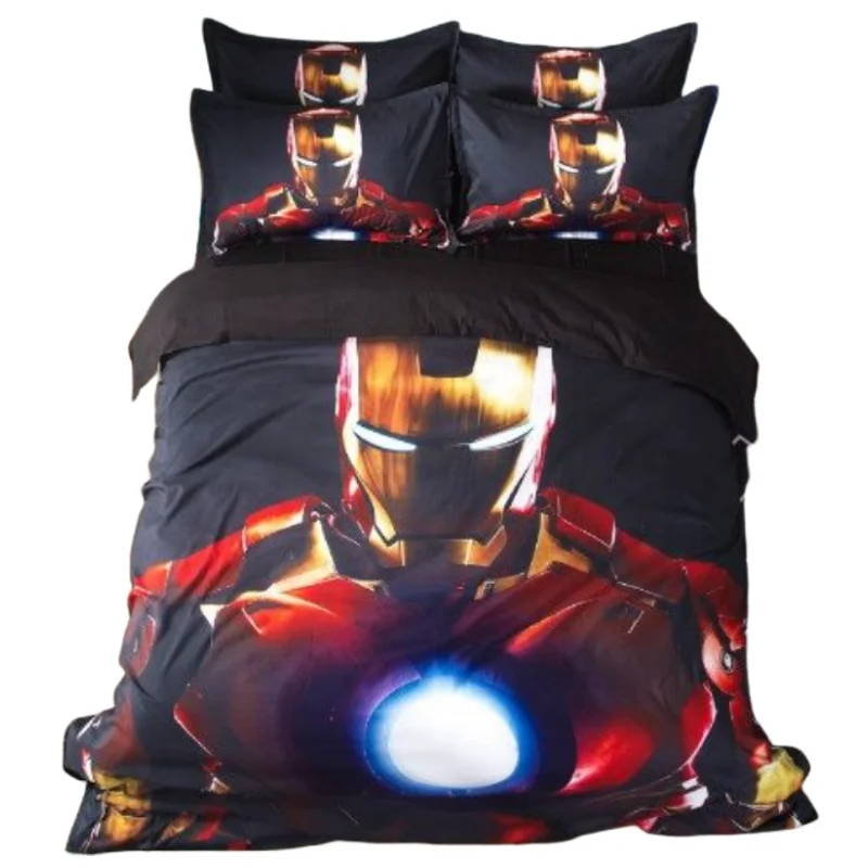 Cartoon Anime Revenge Alliance Printed Bedding Four-piece Set 1.5 Hulk Student Printed Bed Sheet Quilt Cover 3-piece Gift Set