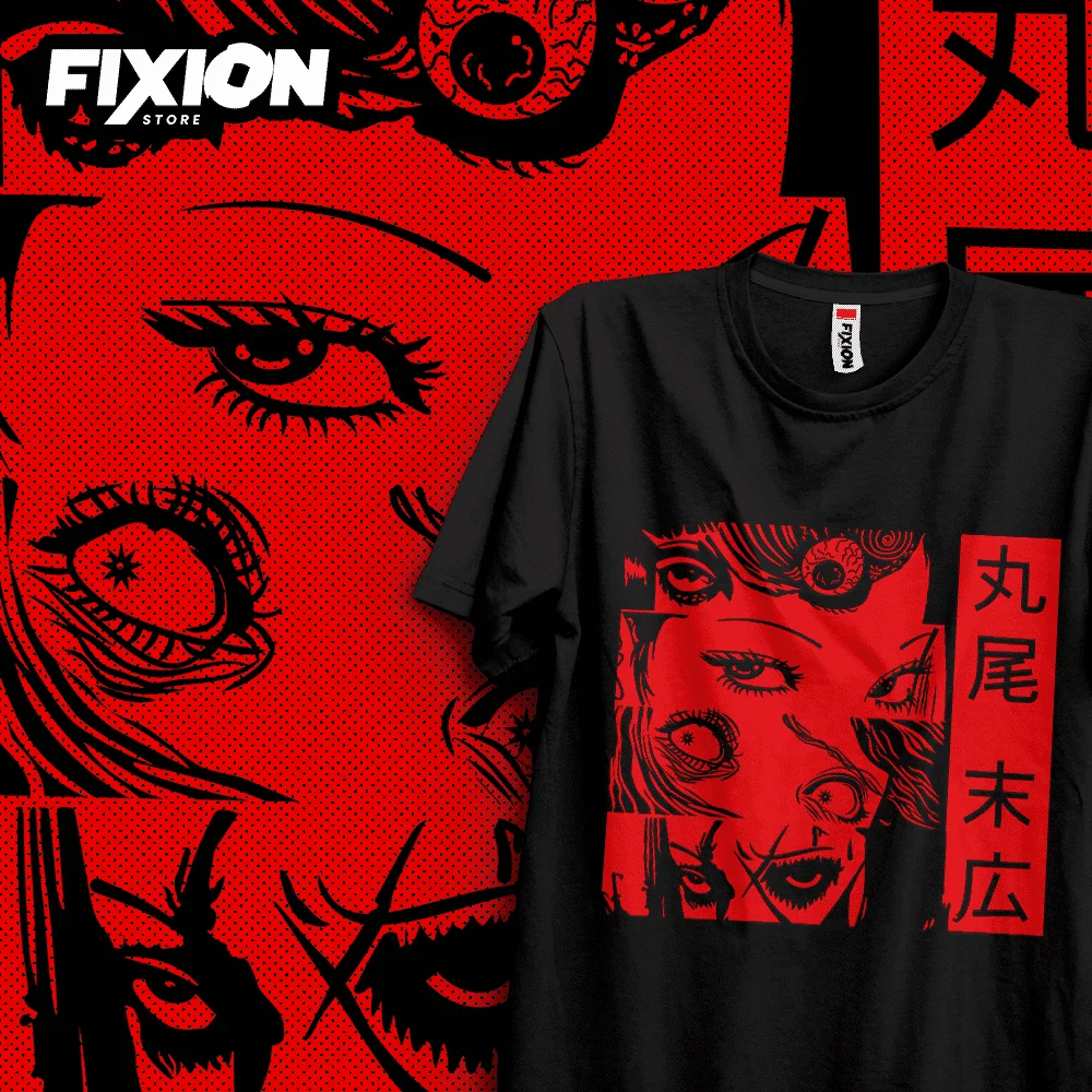 Anime T shirt Junji Ito – Colección Abril #15 (negra) Manga Tee