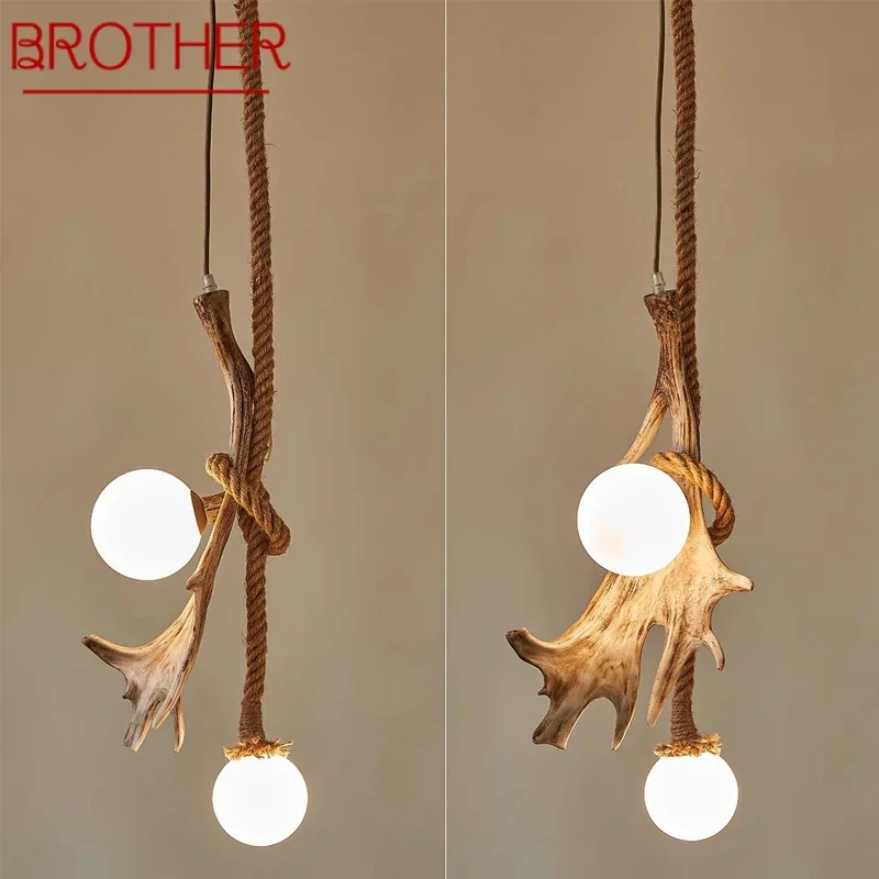 

BROTHER люстра скандинавскими рогами в стиле ретро, креативный ресторан, бар, вход, кафе, проход, проживание в семье, деревянный дом, украшение, люстра