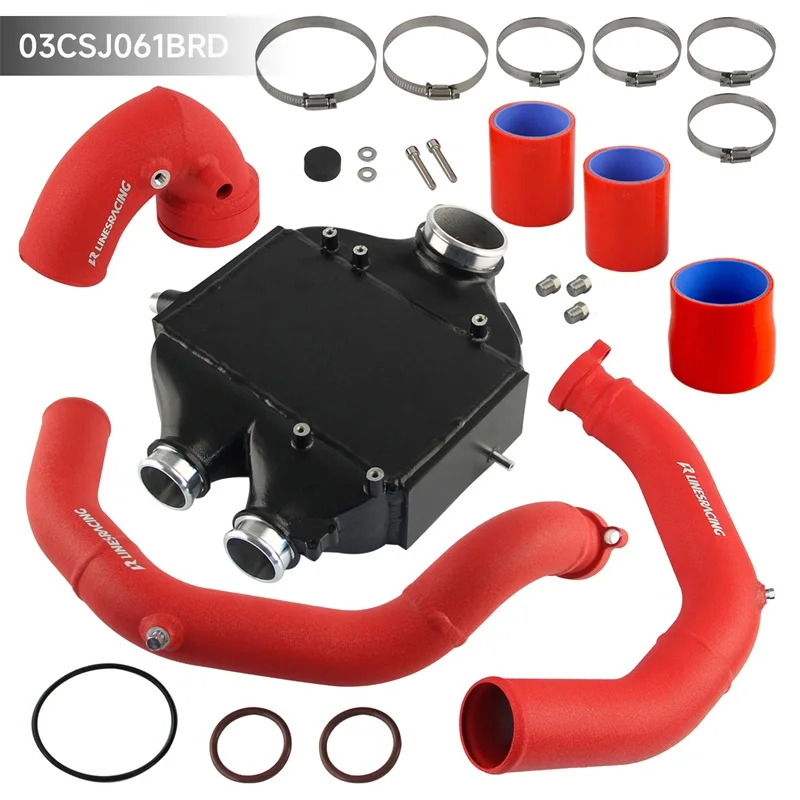 

Комплект интеркулера 2,25 дюйма, обновленная зарядная трубка, алюминиевое верхнее крепление для BMW M2 F80 M4 F82 F83 S55 15-20 Performance, красный/черный/синий