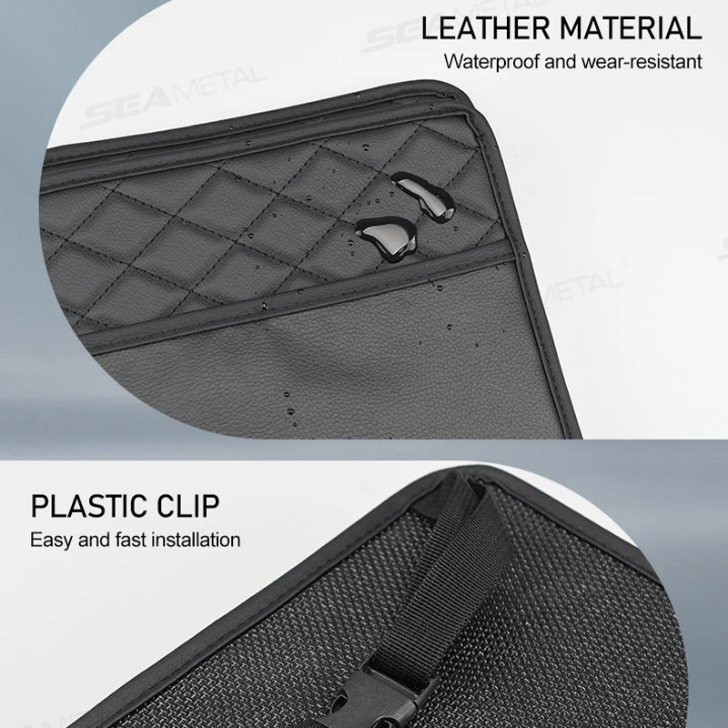 BLALION Multifunctional Car Seat Storage Bag Leather Storage Bag Garbage Bag Hanging Storage Bag Suitable For Most Car Models image 6