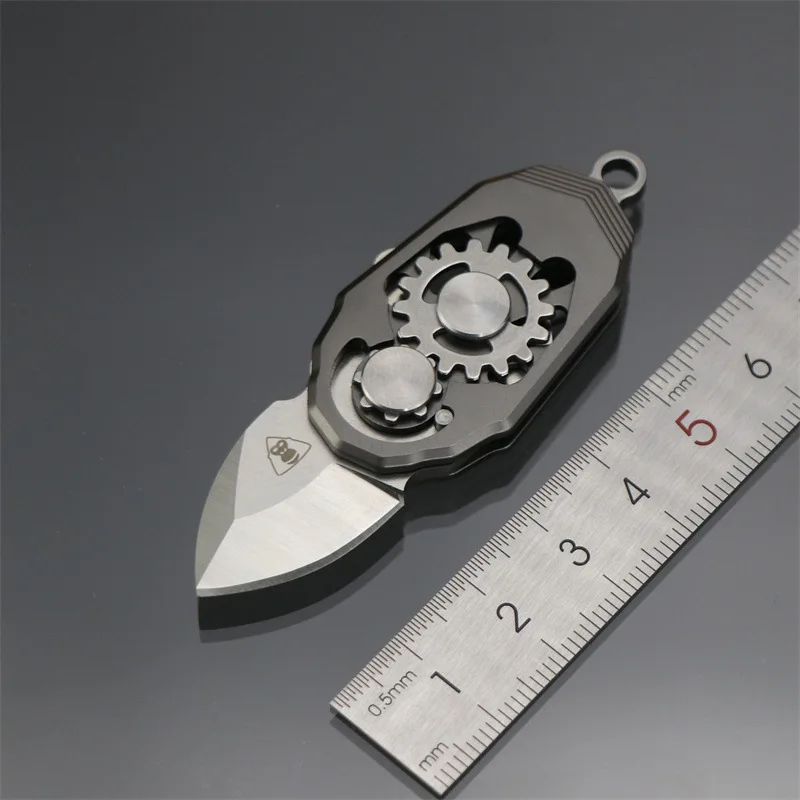 Creative Multi-functional Gear Knife Stainless Steel Portable Mini Folding Knife Outdoor Camping Travel Gadget