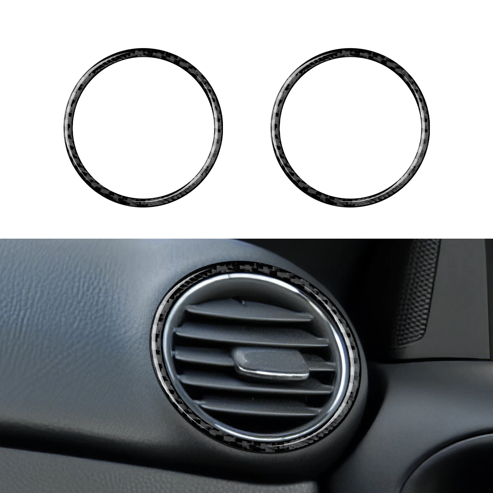 Kohlefaser-Innenaufkleber. Auto-Mittelkonsole Seitenluftauslass-Panel. Für Mercedes Benz CLK A209 C209 (2002-2010) Zubehör