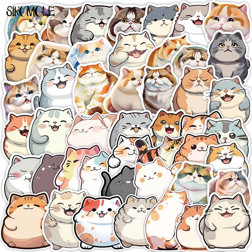

10/30/50 шт. милые мультяшные толстые кошки граффити наклейки каваи животные эстетические игрушки «сделай сам» детский дорожный багаж наклейка на холодильник наклейка пакет