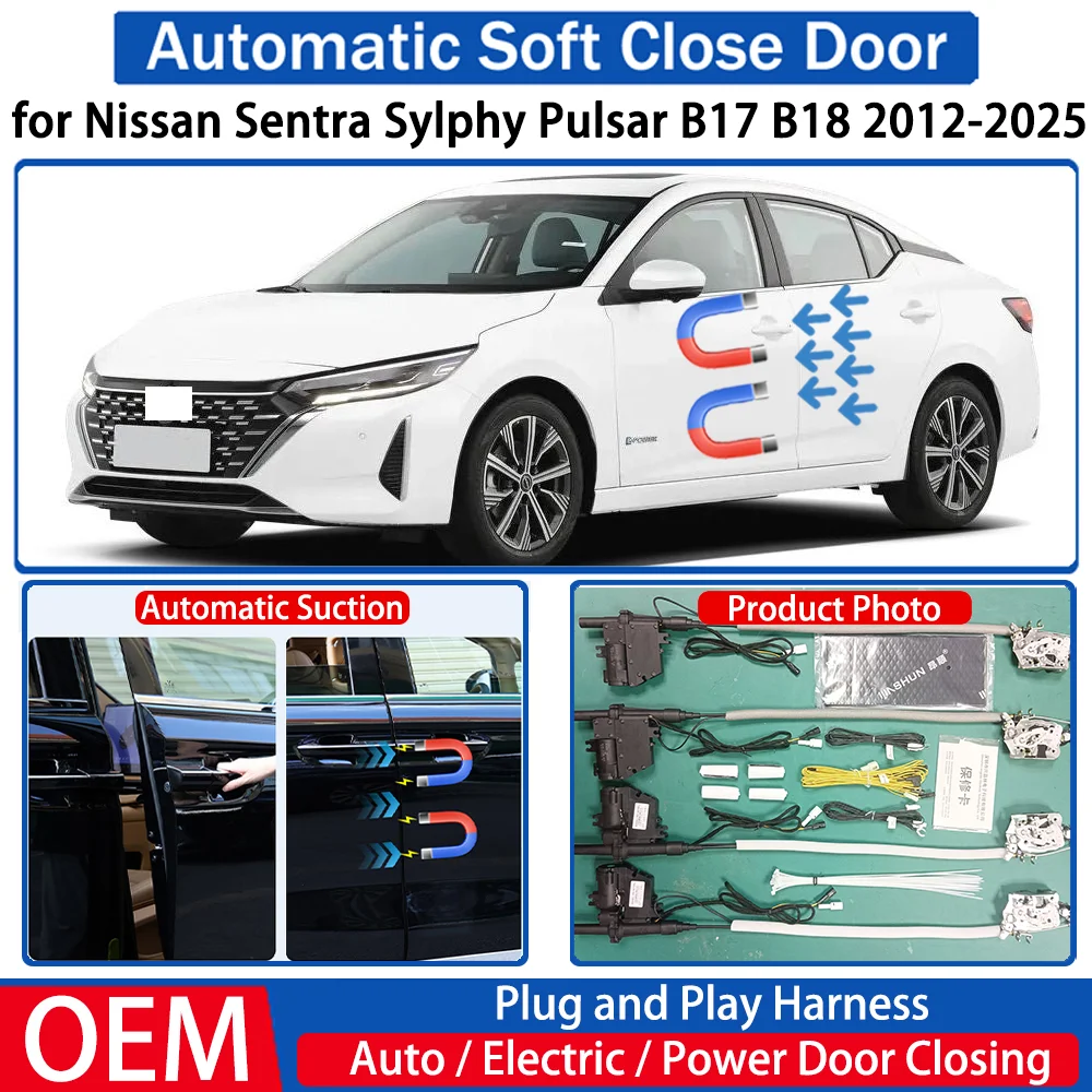 

for Nissan Sentra Sylphy Pulsar B17 B18 2012-2025 Car Automatic Soft Close Door Electric Suction Auto Power Closing System