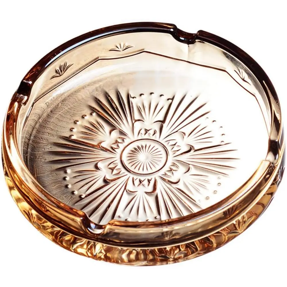 

Crystalline Amber Glass Ashtray