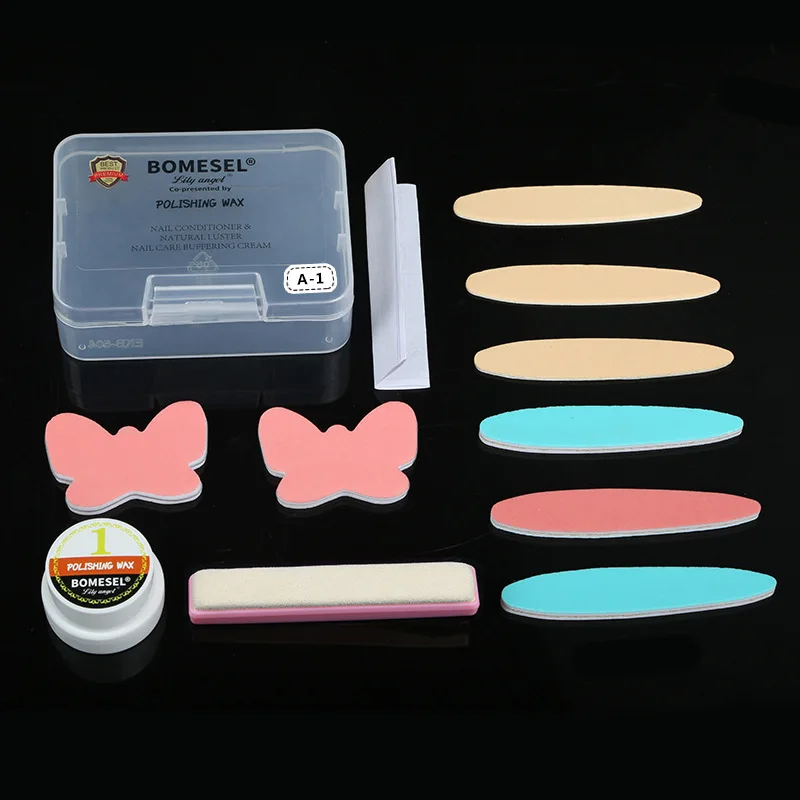 YIBER NEW Manicure Make Up Set Nail Care Buffering Cream Care Tool Polishing Supplies Women Gel Polish Nails Art Buffers Kit