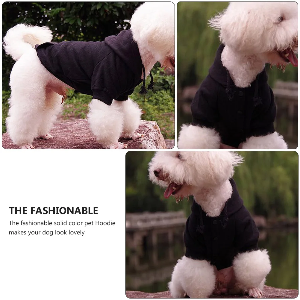 

Pet Dog Hoodie Sweater Warm Black Cotton Clothes Puppy Costume Winter Fall Soft Warm Cotton Dog Hoodie Puppy Clothes