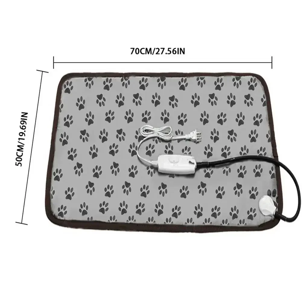 Manta eléctrica para perros y gatos, almohadilla calefactora, colchón para mascotas, impermeable, antimordida, cojín para silla con temperatura ajustable, 1 Uds.