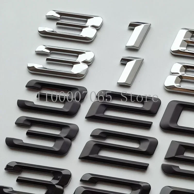 Old Font Numbers Letters 316i 318i 320i 325i 328i 330i 335i GT Top ABS Emblem for 3 Series Car Trunk Nameplate Logo Sticker