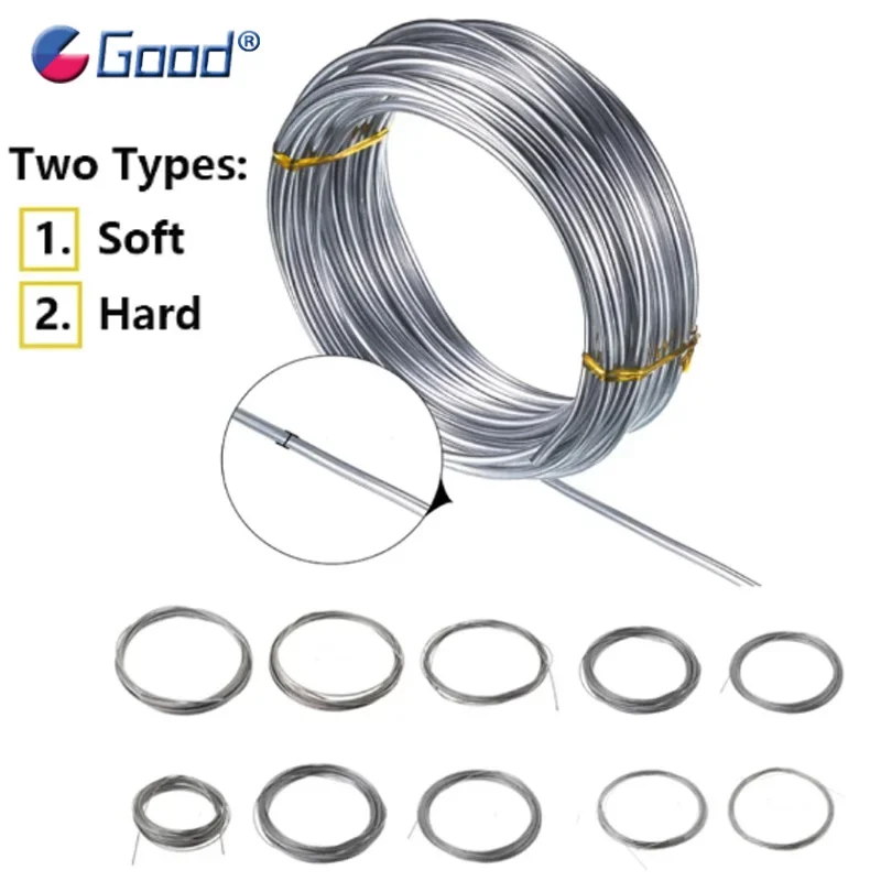 1Pc 1/2/5/10/30 Meters 304 Stainless Single Strand Soft/hard Steel Wire Lashing Soft Iron Wire Rustproof Dia 0.05-3mm
