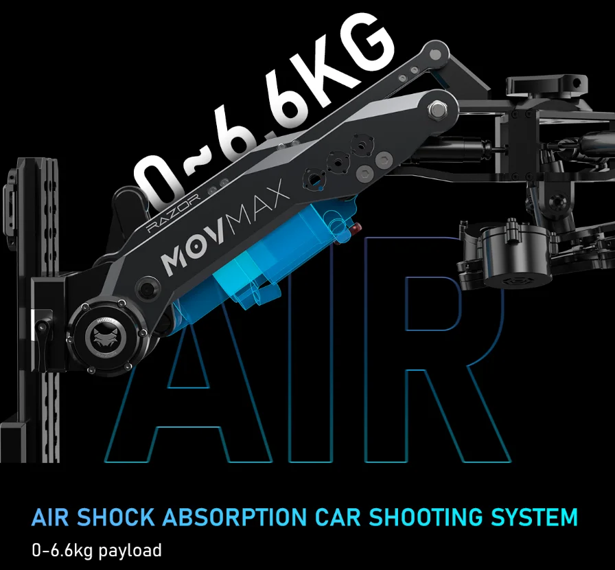 In Stock Vaxis MOVMAX Razor Arm Air Anti-Shock Absorption Car Shooting System Max 6.6 KG load for RONIN RS 2 Gimbal Stabilizer