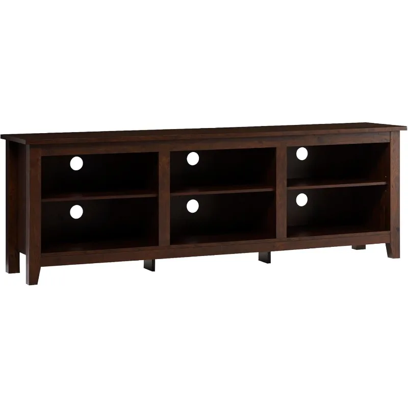 Edison Wren Classic Brown TV Media Console Entertainment Center لتلفزيون 80 بوصة مع حجرة تخزين، 70 بوصة