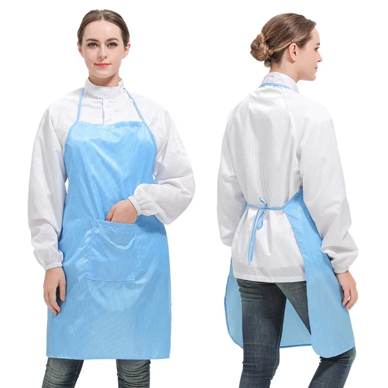 

【Best-selling】Industrial Anti-Static Dust-Free ESD Polyester Apron For Cleanroom Non-Disposable Non-Sterile Safety Clothing For