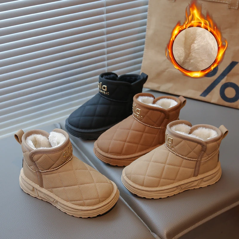 

2025 Winter New Fashion Girls' Cotton Boots - Soft Sole Anti-Slip Warm Kids Snow Boots