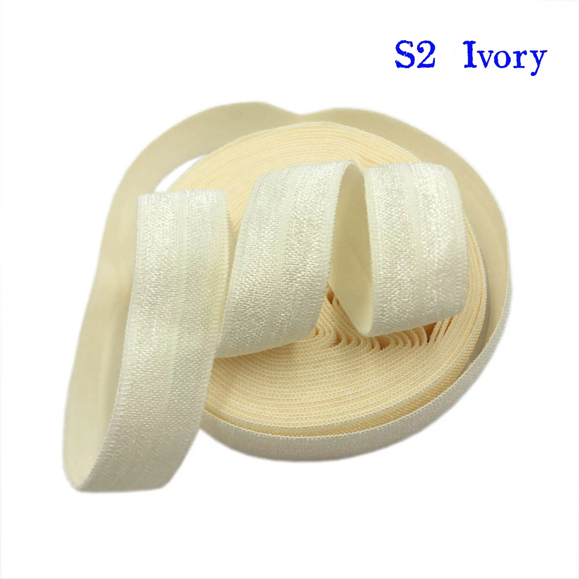 5/8 Zoll Mehrfarbiges Einfarbiges Faltbares Elastikband (FOE) für Mädchen-Haargummis, Armbänder, DIY Handgemachte Haaraccessoires – Detail 11