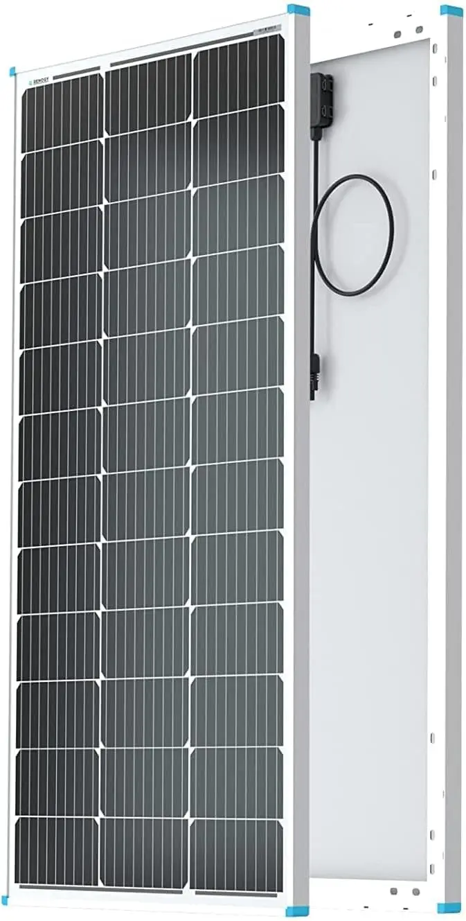 Solar Panel 100 Watt 12 Volt, High-Efficiency Monocrystalline PV Module Power Charger for RV Marine Rooftop Farm Battery