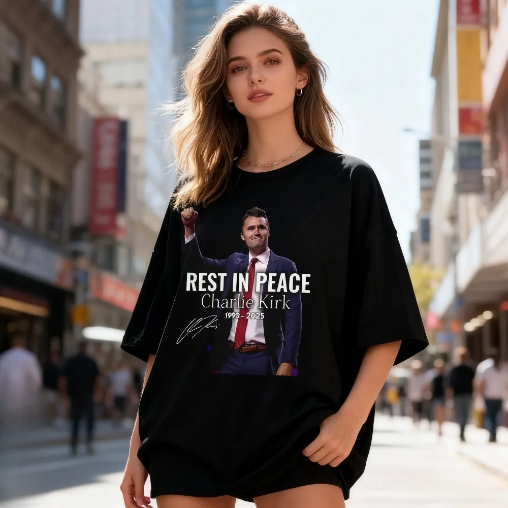 

Charlie Kirk 1993-2025 Short Sleeve The Eternal Patriot RIP Charlie Tshirt Memorial Clothing Men Women Streetwear Printed Shirt