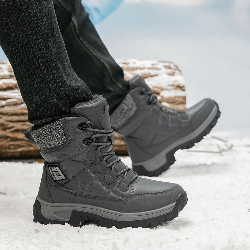 Winter Men's Shoes with Velvet and Thickeneding to Heattech Northeastern Large Cotton Shoes Desert Mountaineering Sports High-Top Cold-Proof Snow Boots for Couples