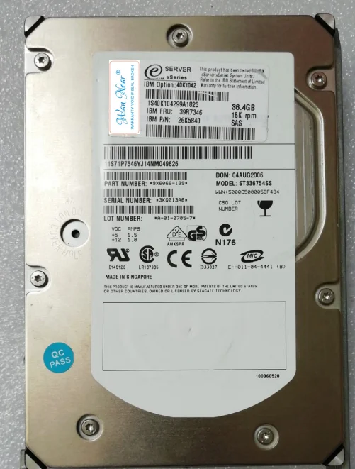 

Для сервера 36G 15K SAS 3,5 39R7346 26K5840 40K1042