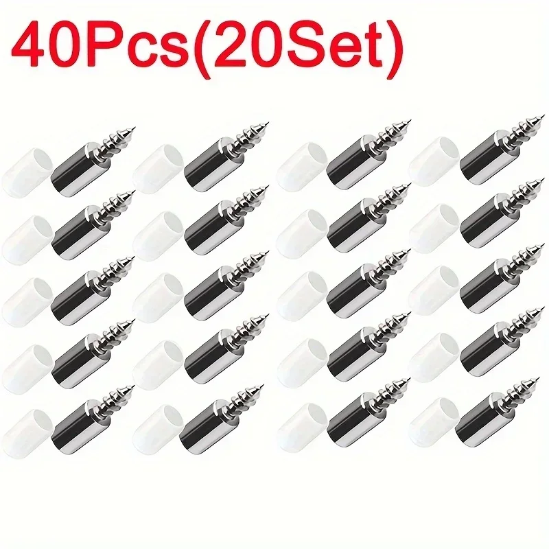 20 or 40Pcs Cabinet Shelf Support Screws–Self-Tapping Laminate Holder for Wood Panel,Furniture Shelf Fixing Fasteners,Zinc Alloy