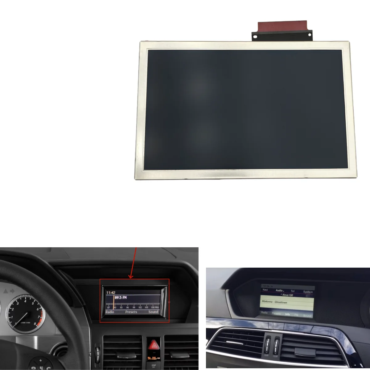 7 Inch LCD Display Panel LB070WV1TD01 Direct Fit for Mercedes W204 GLK GPS Audio System Replacement