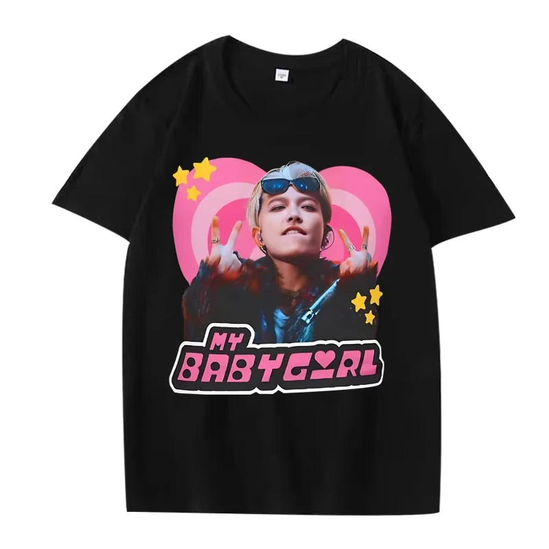 تي شيرت Ateez Hongjoong Matz أشقر Y2k Babygirl تي شيرت رجالي ونسائي كبير الحجم 100% قطن قصير الأكمام مطبوع صيفي للجنسين Harajuku #2