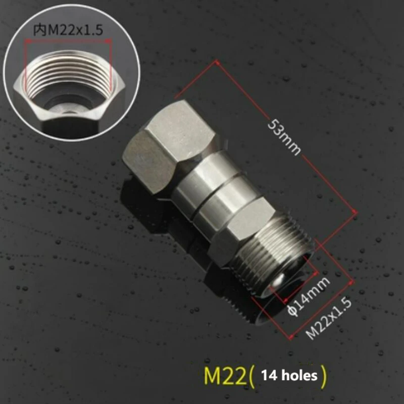 1pcs High Pressure Washer Swivel Connector Hose Fitting M22 14/15mm Thread Fitting 360 Degree Rotation Hose Sprayer Connector