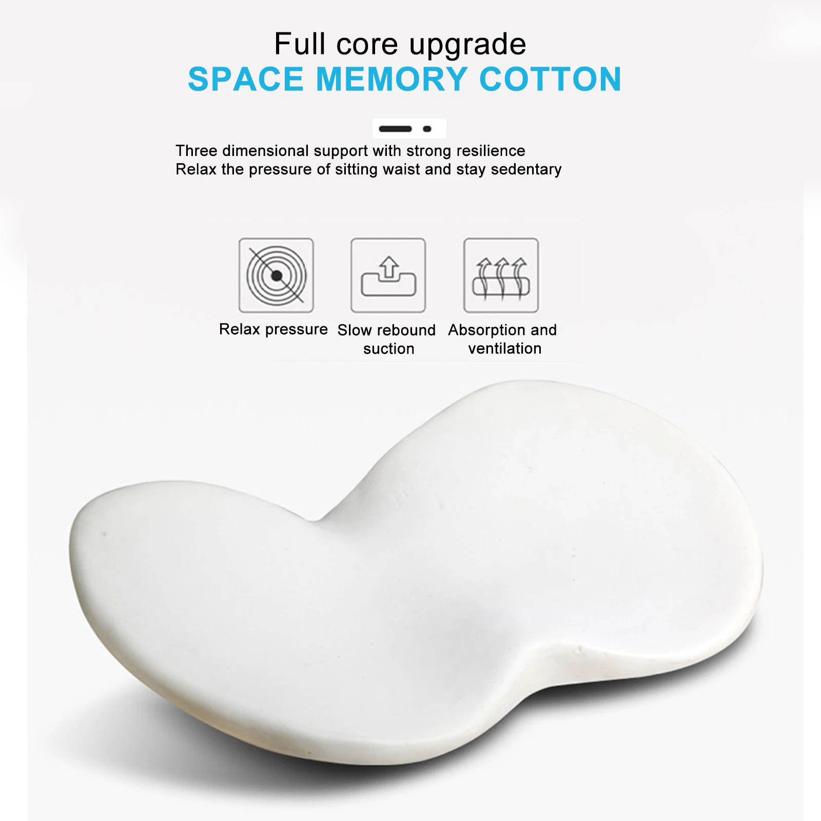 1PCS Car Seat Cushion Memory Foam Car Seat Pad Sciatica Lower Back Pain Relief for Driving Road Trip Essentials for Drivers