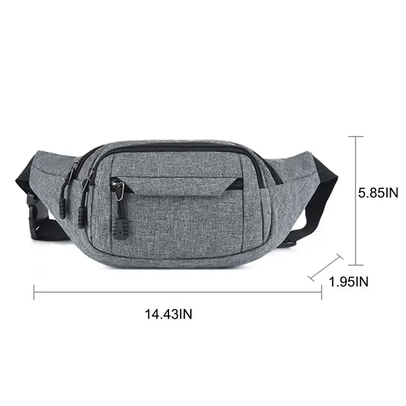 Men's Breast Package Waterproof Outdoor Sports Bag Canvas Pouch Korean-style Waist Bag Fanny Pouch Crossbody Male Banana Bag