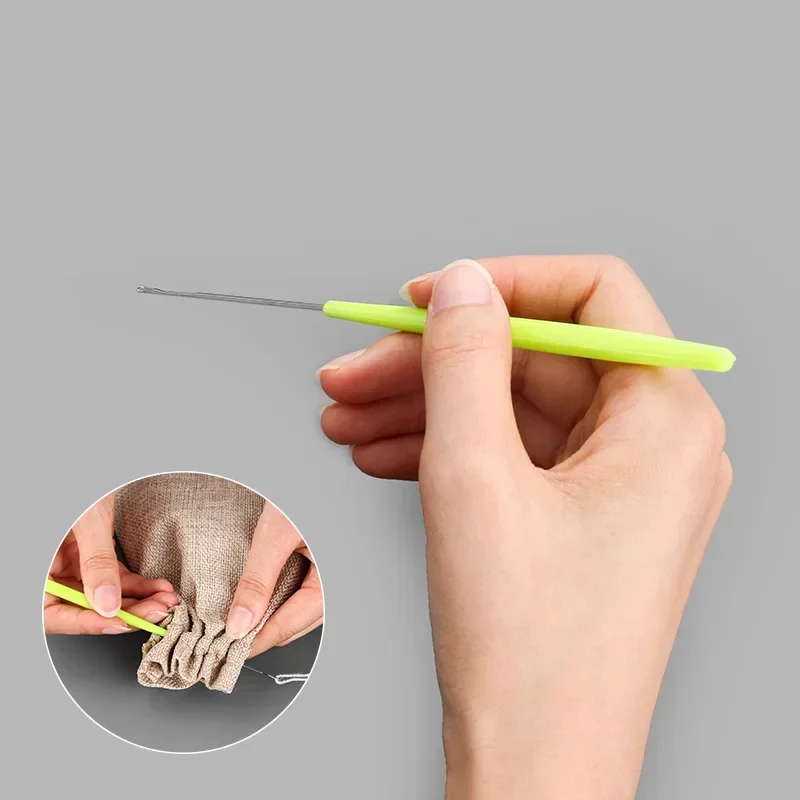 إبرة كروشيه مع اللسان الحياكة أدوات خياطة إصلاح سترة الديكور اكسسوارات الخياطة إبرة للشعر تجديل Dreadlock حبة
