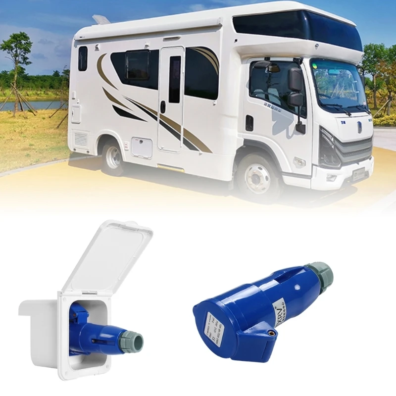 

G8TE Mains Up Up Inlet Bocket White Caravans / Flush Fitting 16a
