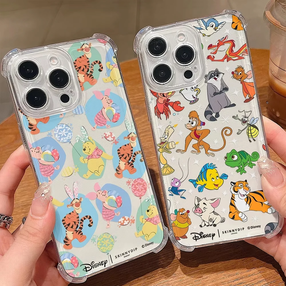 Cartoon Winnie The Pooh Phone Case For Samsung Galaxy S26 S25 S24 S23 S22 S21 S20 Edge FE Ultra Plus 4G 5G Anti Fall Clear TPU