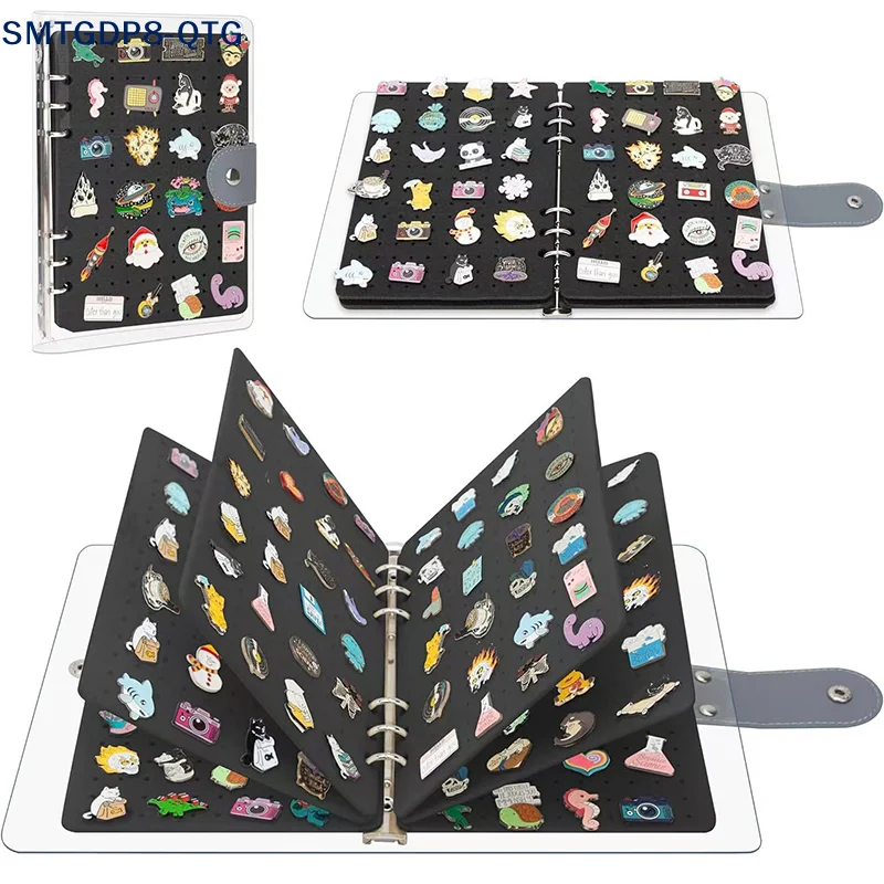 

Felt Pin Brooch Display Storage Book DIY Badge Charms Organizer Booklet Metal Badge Chest Souvenir Album Pin Badges Collection
