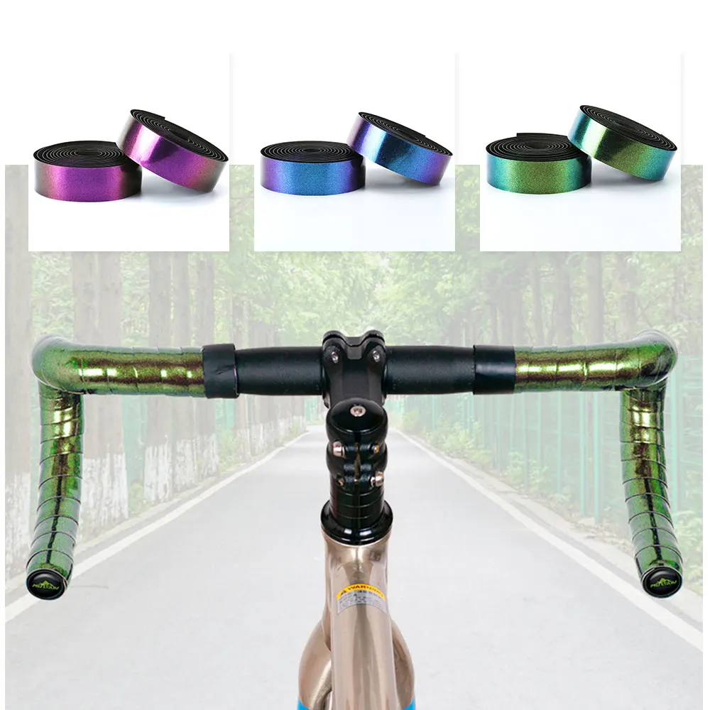 Fiets Stuur Tape Eva Pu Bike Bar Tape Zachte Fietsdemping Met 2 Bar Stekker Racefiets Antislip Schokbandjes