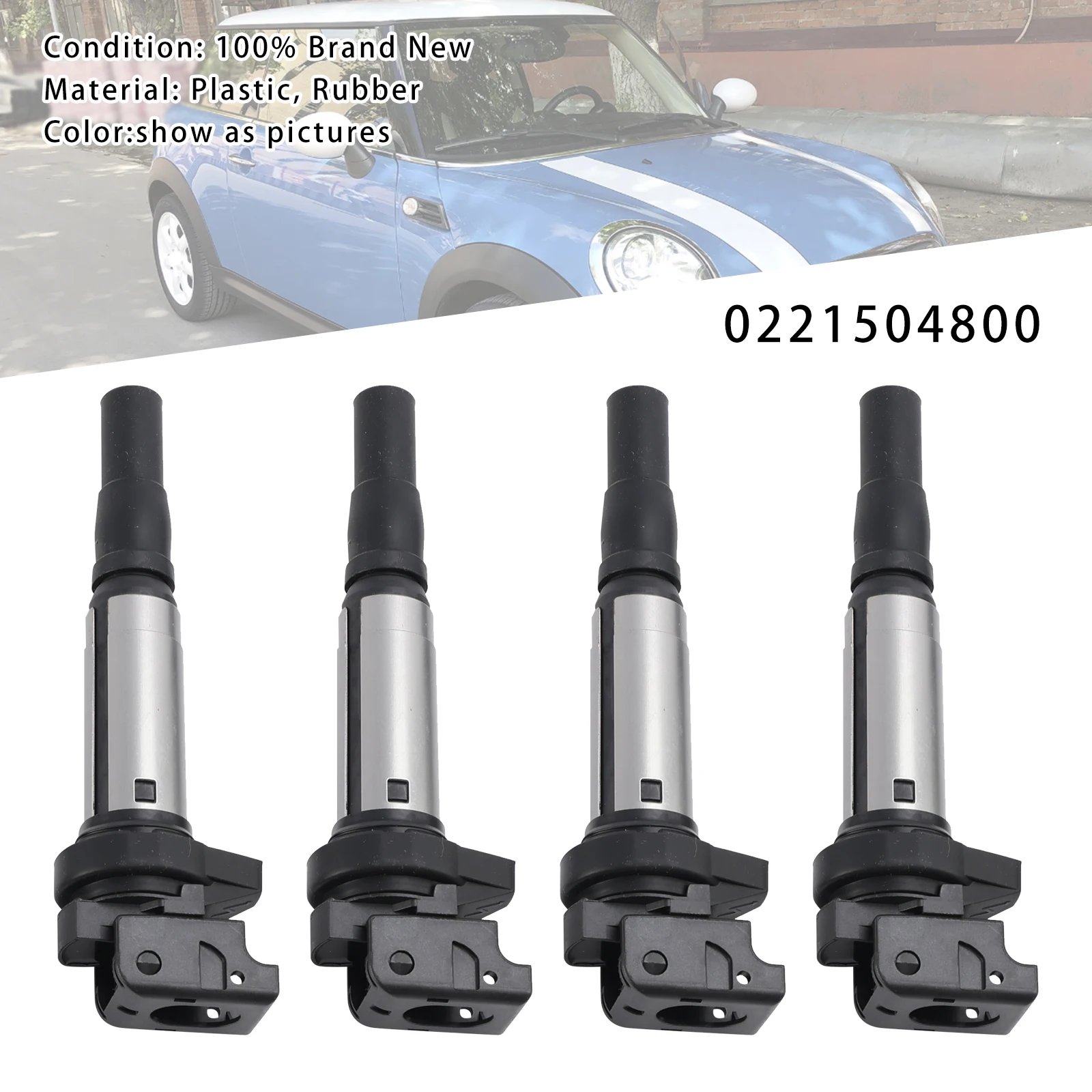 

Artudatech 4PCS Ignition Coil 0221504800 For MINI COOPER R56 1.6 2006-2013 Car Accessories