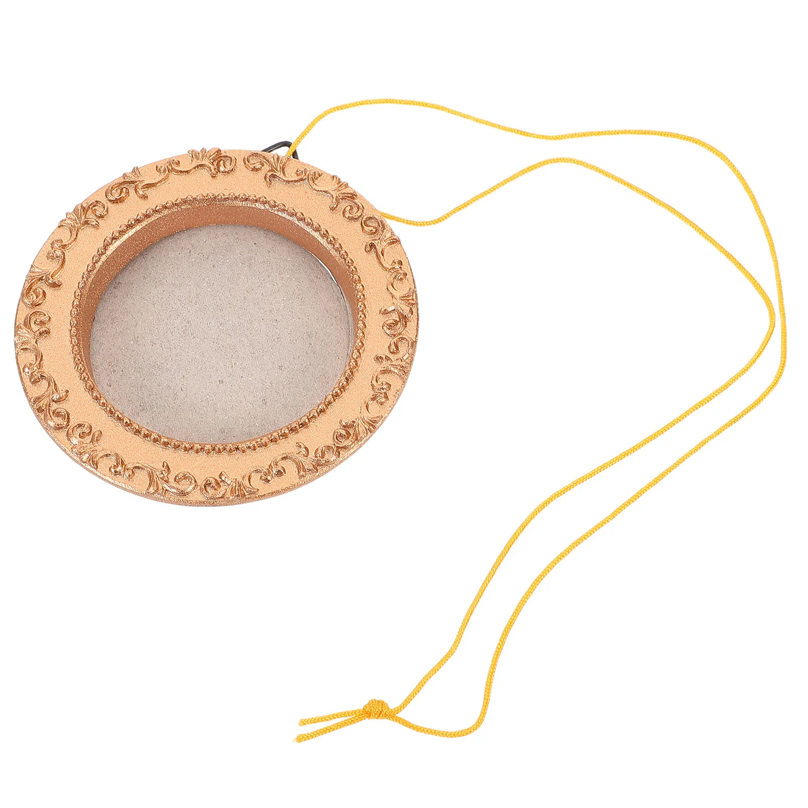 

Small Gold Photo Frame Ornament Creative Miniature Round Baroque Style Tree Hanging Decor for Xmas Party Memory Display