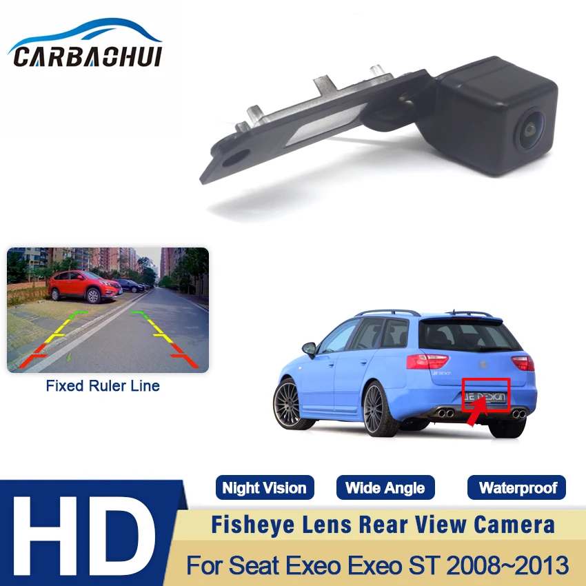 

Камера заднего вида «рыбий глаз» для Seat Exeo Exeo ST 2008 2009 2010 2011 2012 2013, автомобильный монитор заднего вида HD CCD, водонепроницаемая
