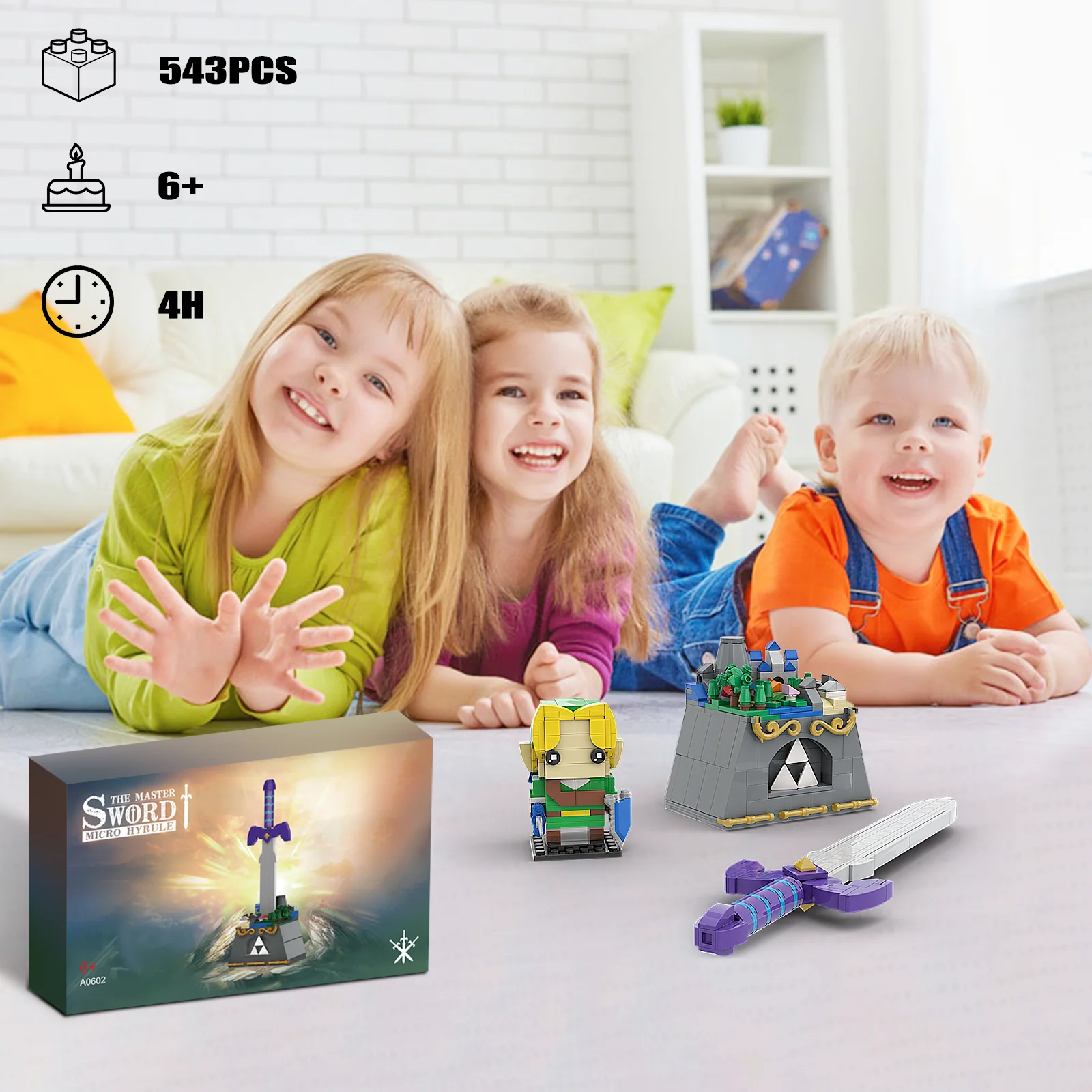 The Master Sword with Link Building Kit, Micro Hyrule Building Blocks Set, 2 in 1 Building Toys Gifts for Adults Kids