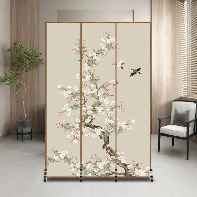 

Chinese screen partition wall entrance hotel bedroom folding mobile entrance living room small apartment simple shelter home