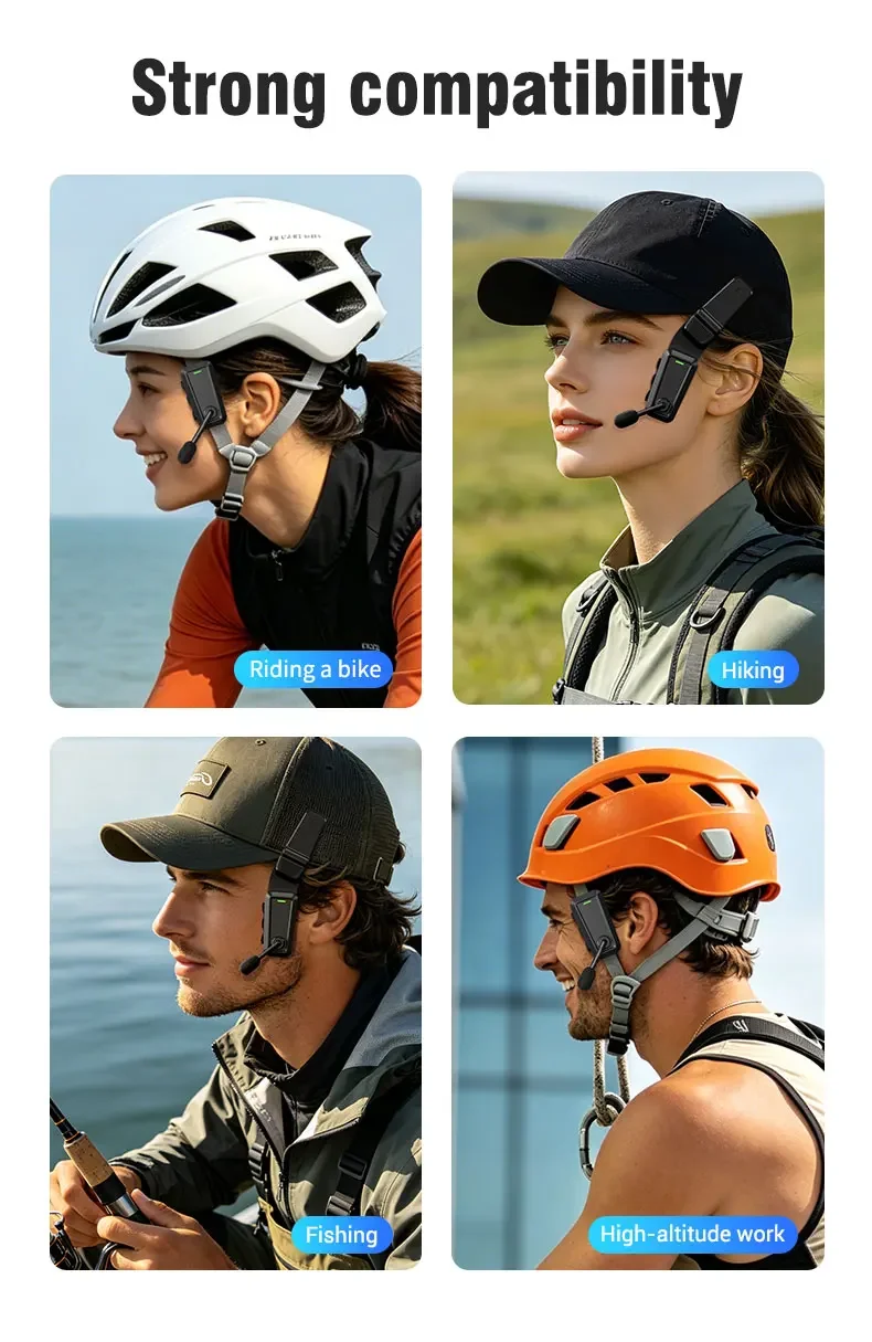 1/2 Stück C10 Bluetooth 6.0 Helm-Intercom-Headset, kabellose Motorrad-Kopfhörer mit Geräuschunterdrückung für Outdoor-Klettern und Radfahren – Detail 13