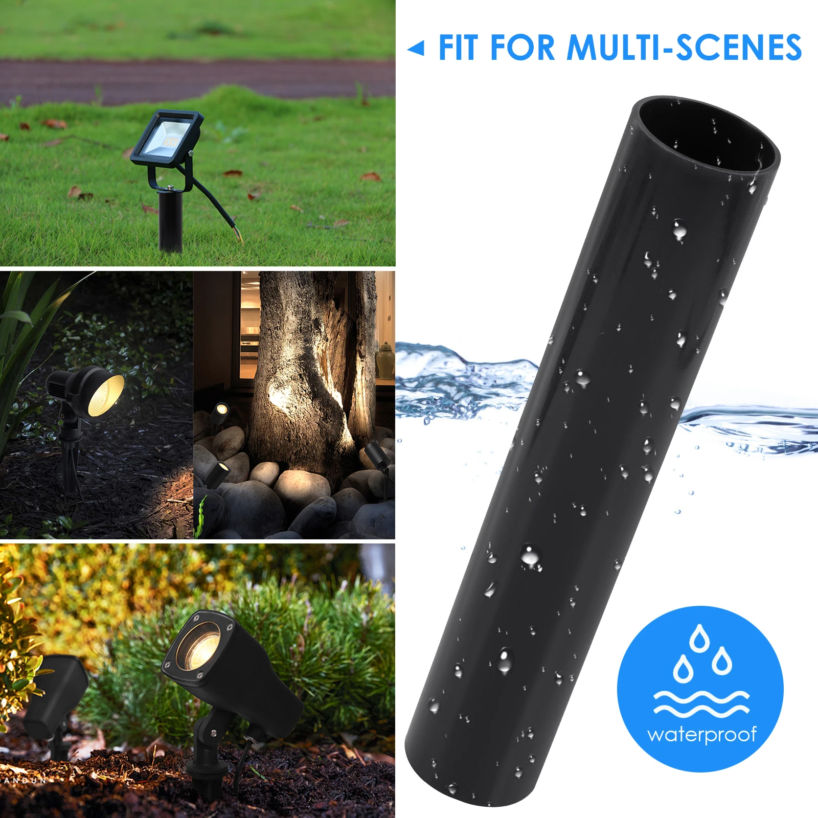 

4pcs Plastic Lamp Pole Accessories Solar Light Connector Landscape Lighting Parts Extension Tubes Garden Decor Outdoor Solar