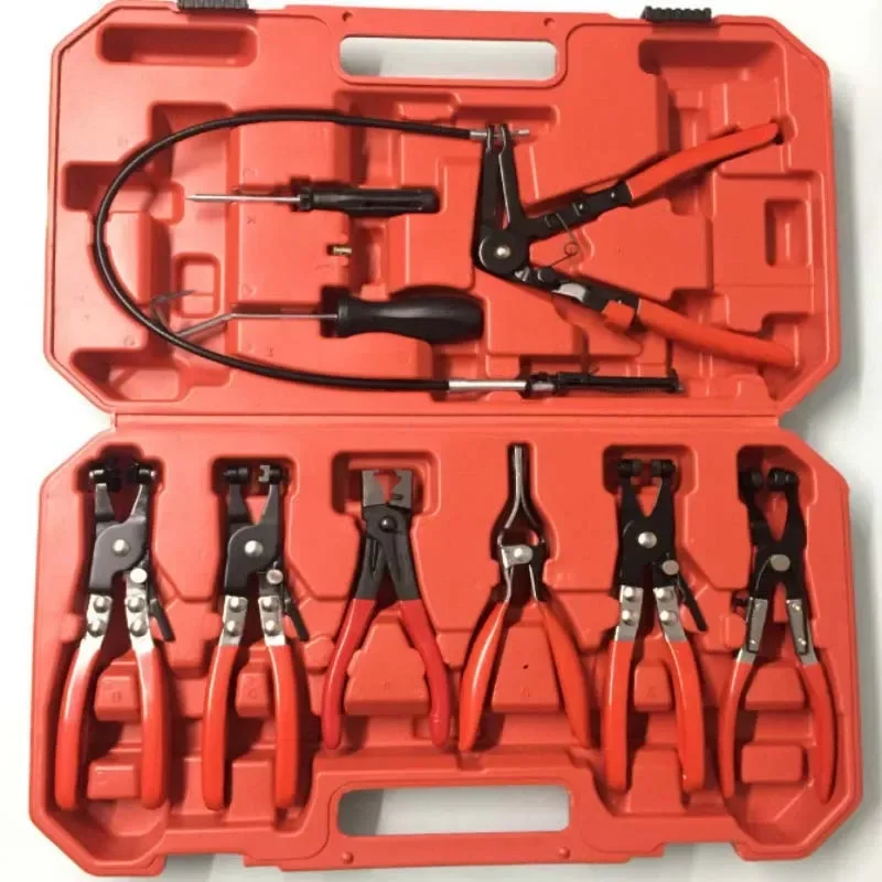 9Pcs Car Hose Clamp Ring Pliers Set Flexible Wire Cable Bending Type Removal Tool Car Repair Tool