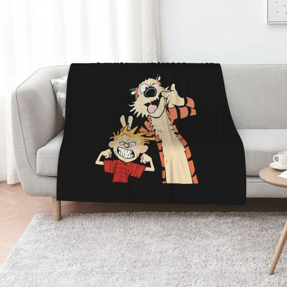 

calv n hobbs Throw Blanket Furry funny gift Thermal heavy to sleep Blankets